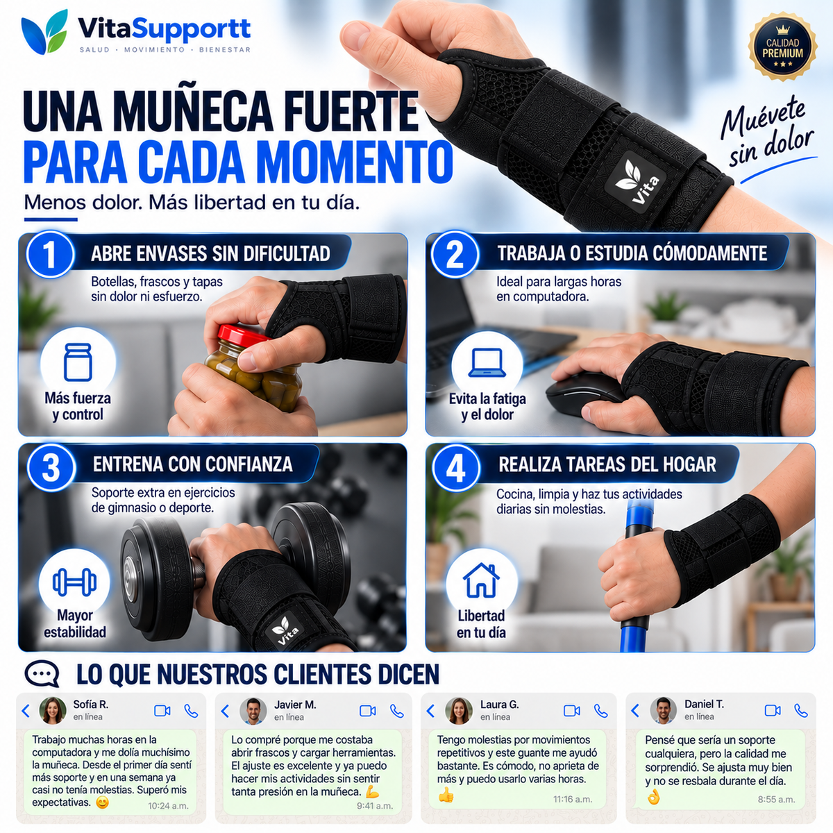 VitaGrip™ Soporte de Compresión Premium para Muñeca